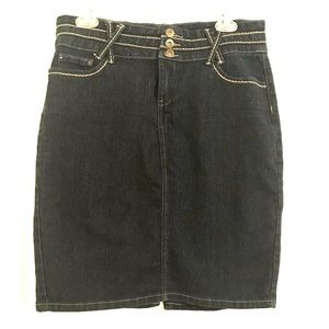 Denim pencil skirt